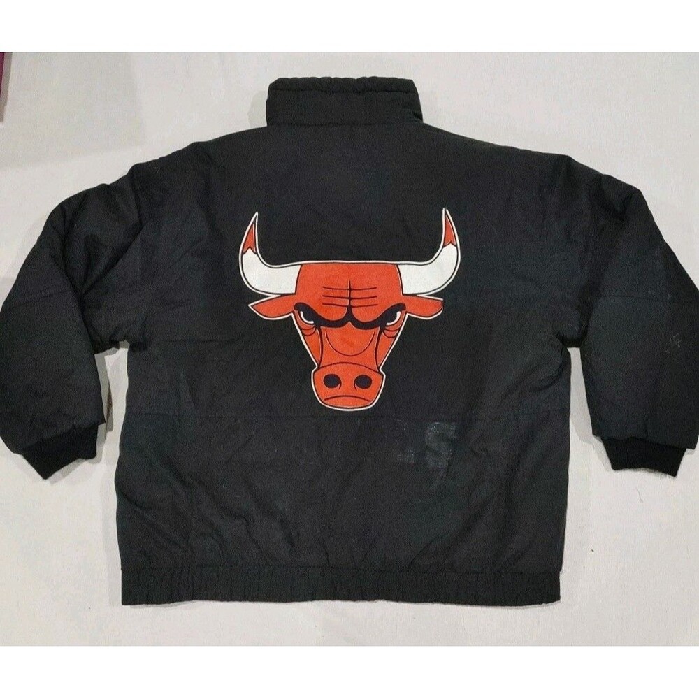 Chicago Bulls Coat Black Winter Jacket NBA Adult Size XL